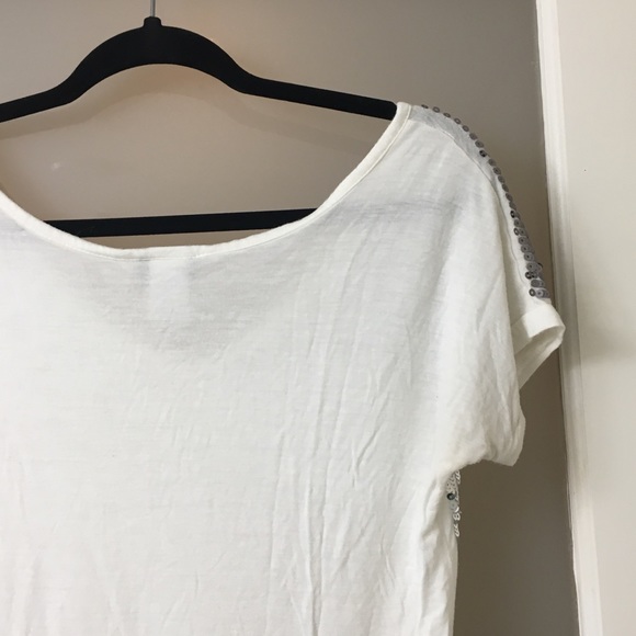 Really cool unique white sequined T-shirt - Picture 4 of 4